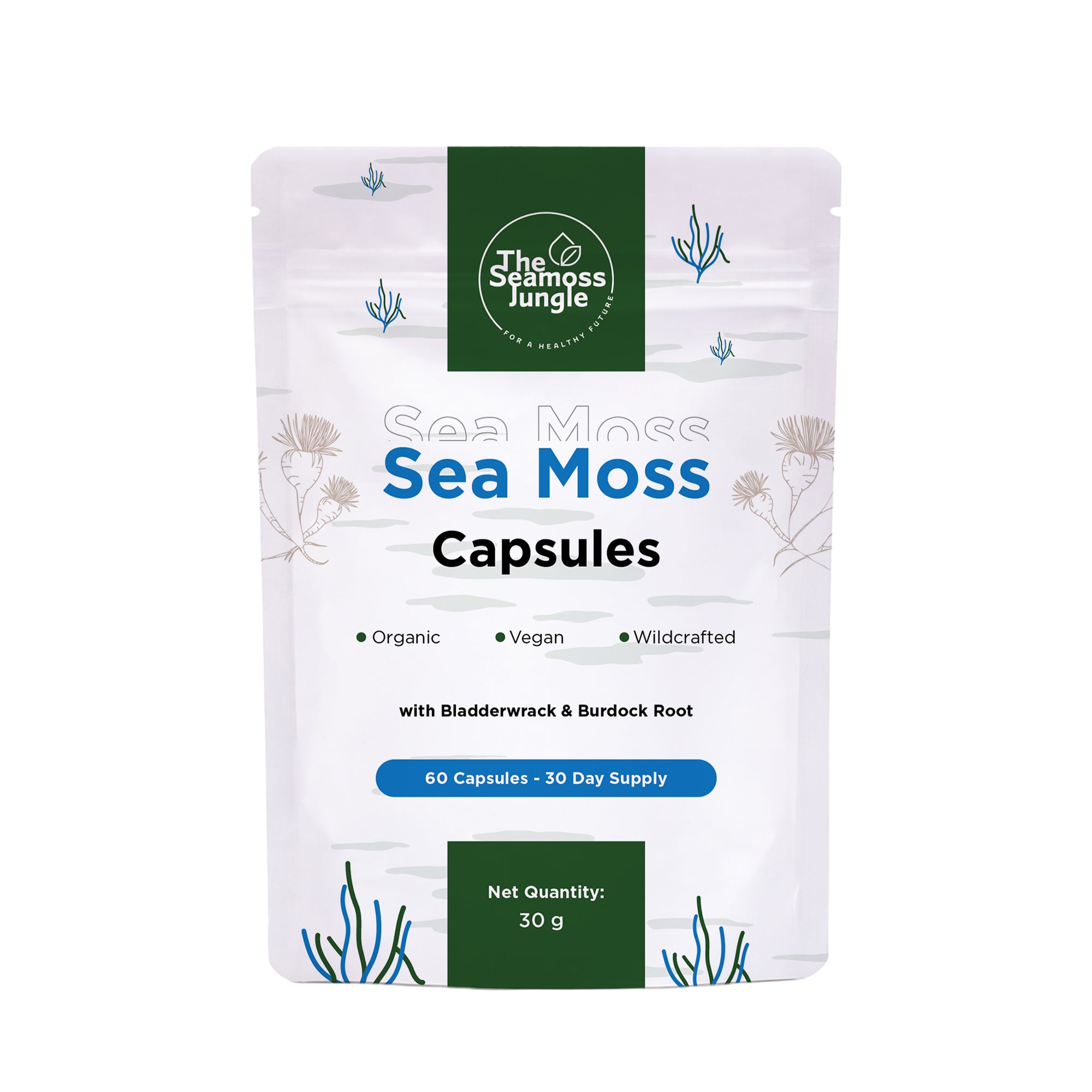 Sea Moss Capsules met Bladderwrack & Burdock Root