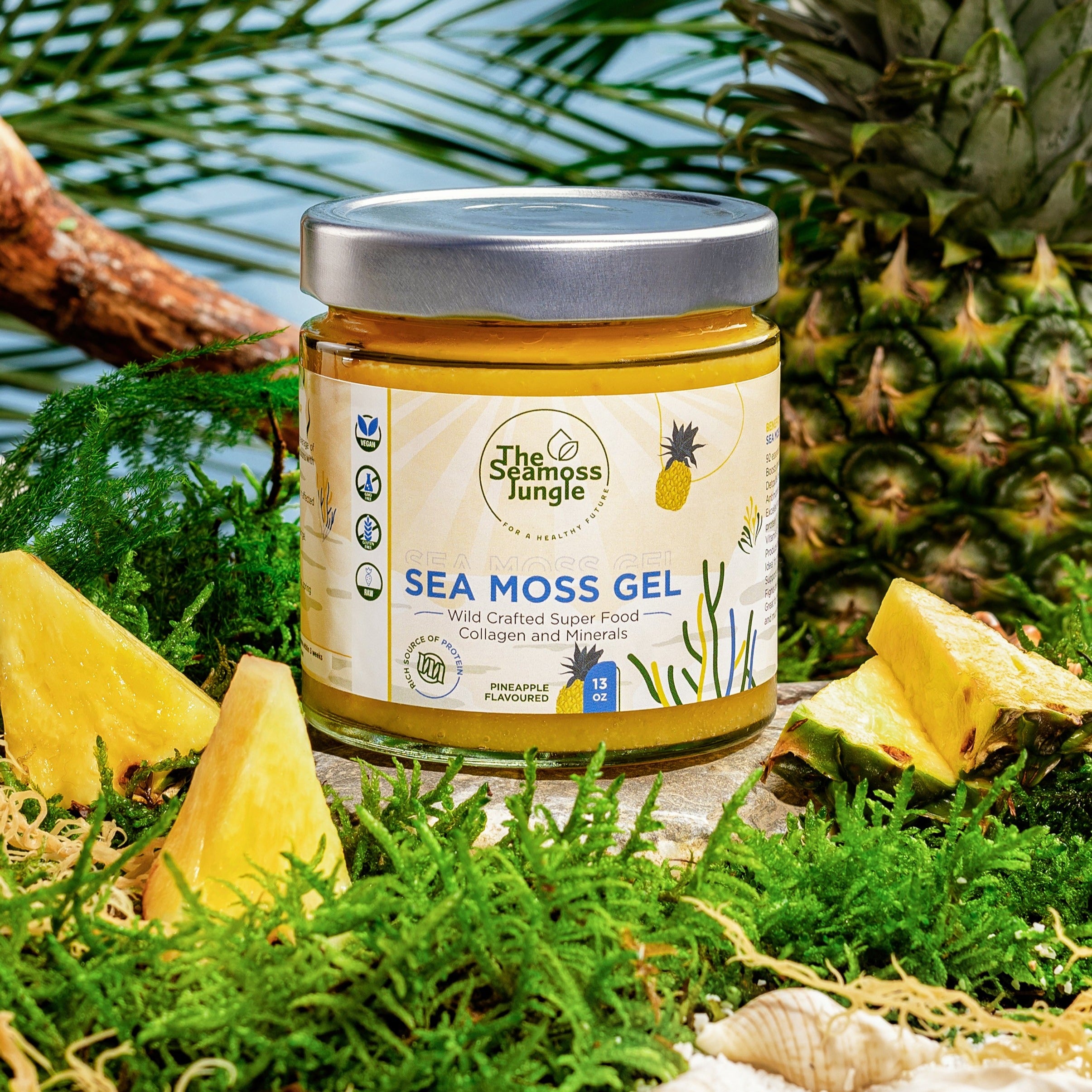 Sea Moss Gel met ananas smaak - 375 ml.